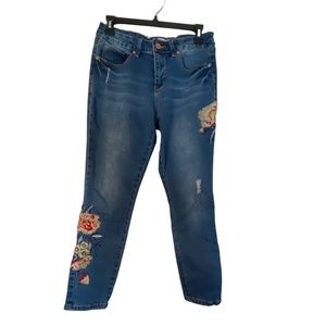 Royalty Mid-Rise Floral Jeans